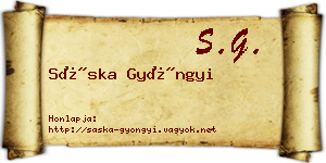 Sáska Gyöngyi névjegykártya