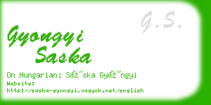 gyongyi saska business card